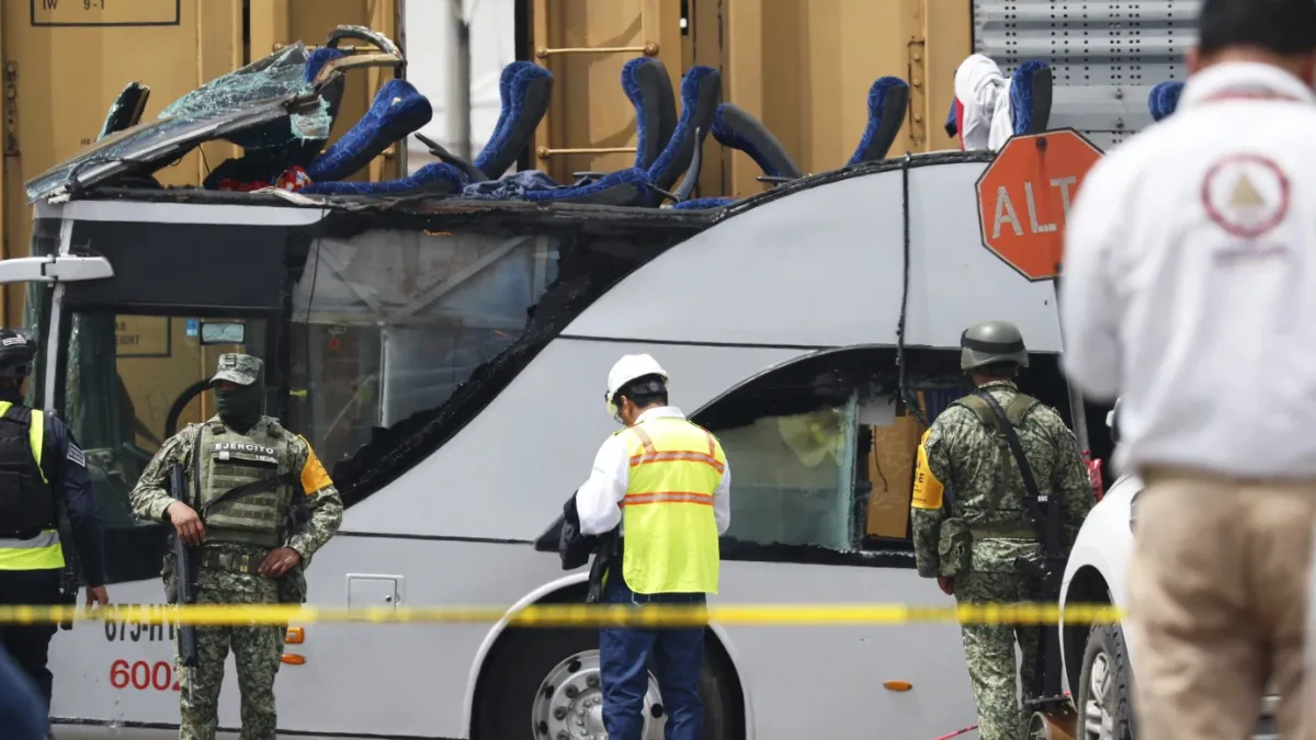Train Collision with Bus in Mexico