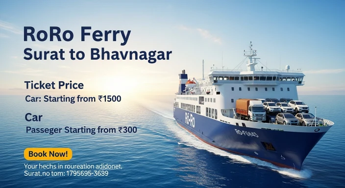 RoRo Ferry Surat to Bhavnagar Ticket Price Car